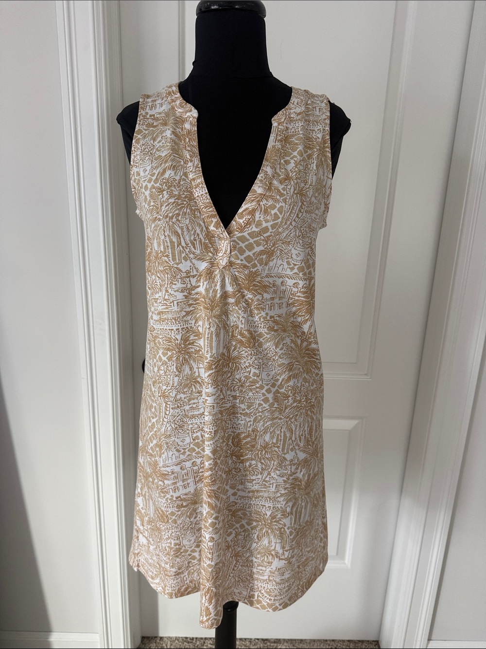Lilly Pulitzer XS SHIFT gold tan palm tree - NEW